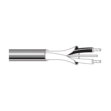 Belden Multi-Conductor Cable, TNC, 22 AWG, 2 C, Black, PVC, Stranded, 300V AC, Indoor, 1000 ft 1266A 0101000